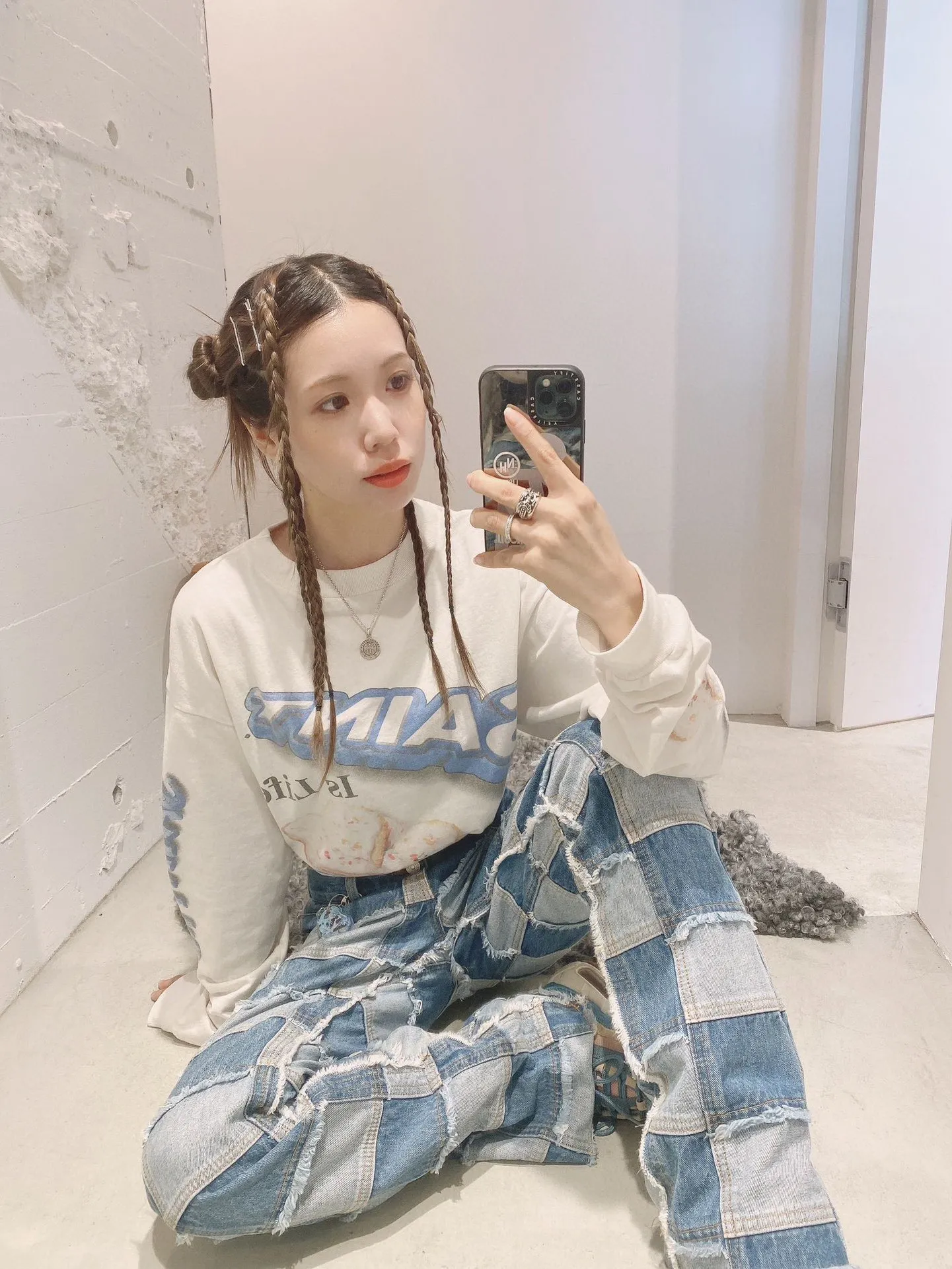 SAINT Mxxxxxx HEART COOKIES L/S TEE/WHT Love Oreo printed long sleeves Off-white S-XL Customized co-branded main mark/wash mark Correct version Ready-made garments washed and distressed VINTAGE feeling Top-notch printing technology Perfect restoration